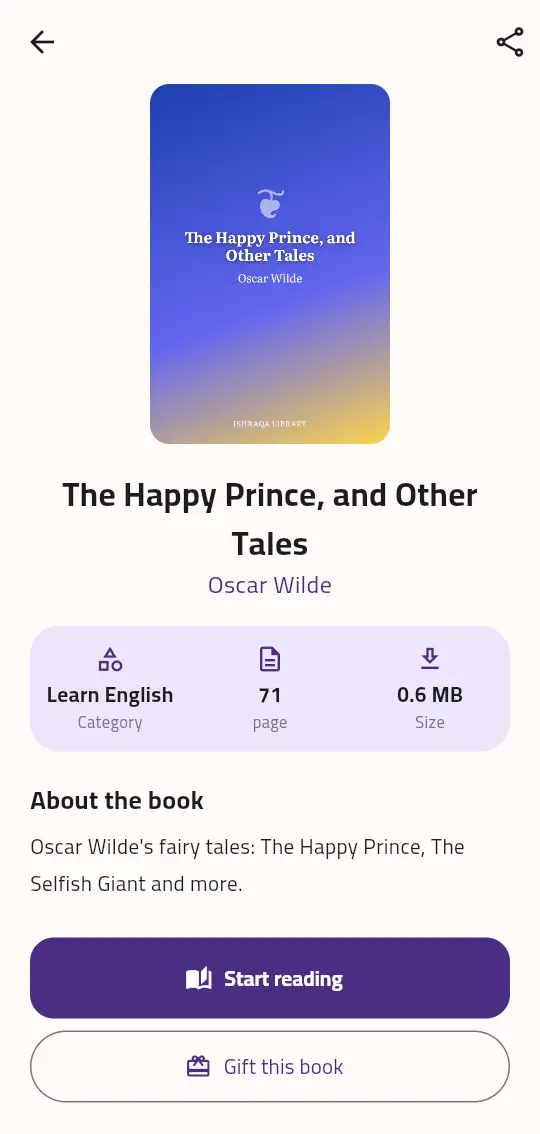 A book page: The Happy Prince, and Other Tales